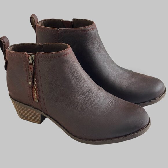 NWOB Teva Anaya Ankle Boots Woman sz 11 Mahogany Leather Western - Picture 4 of 11